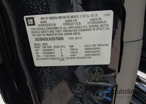 2006 Buick Rendezvous Cx from USA, damaged, VIN 3G5DA03LX6S575686